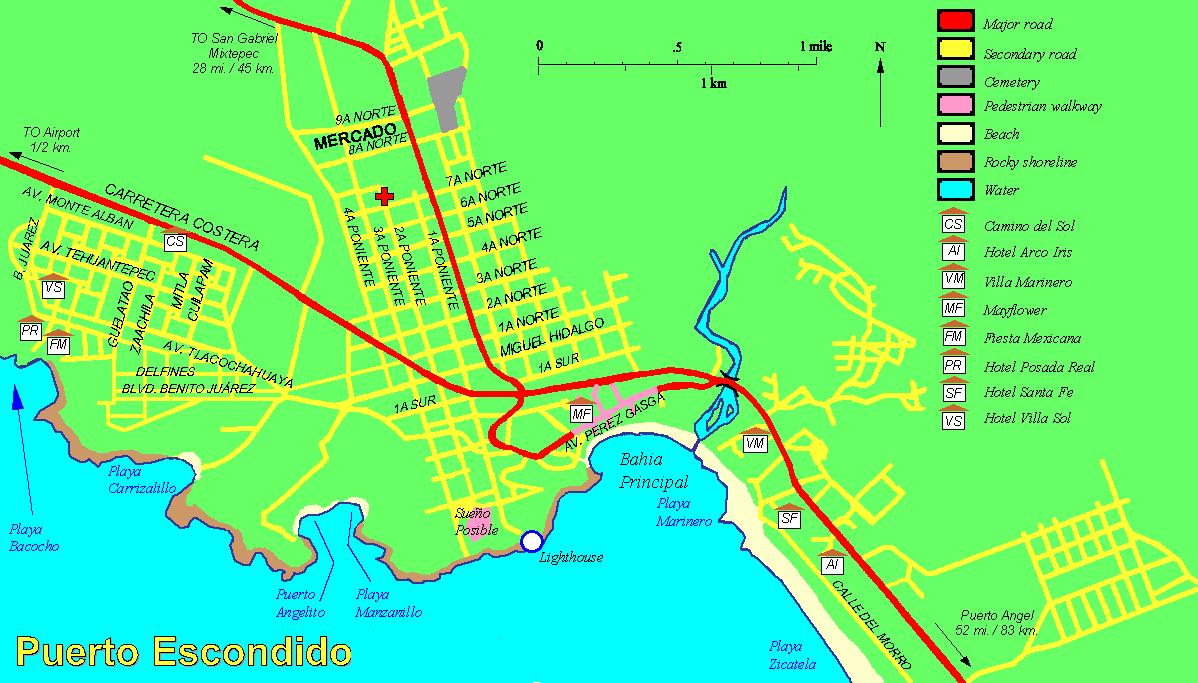 Map Of Puerto Escondido